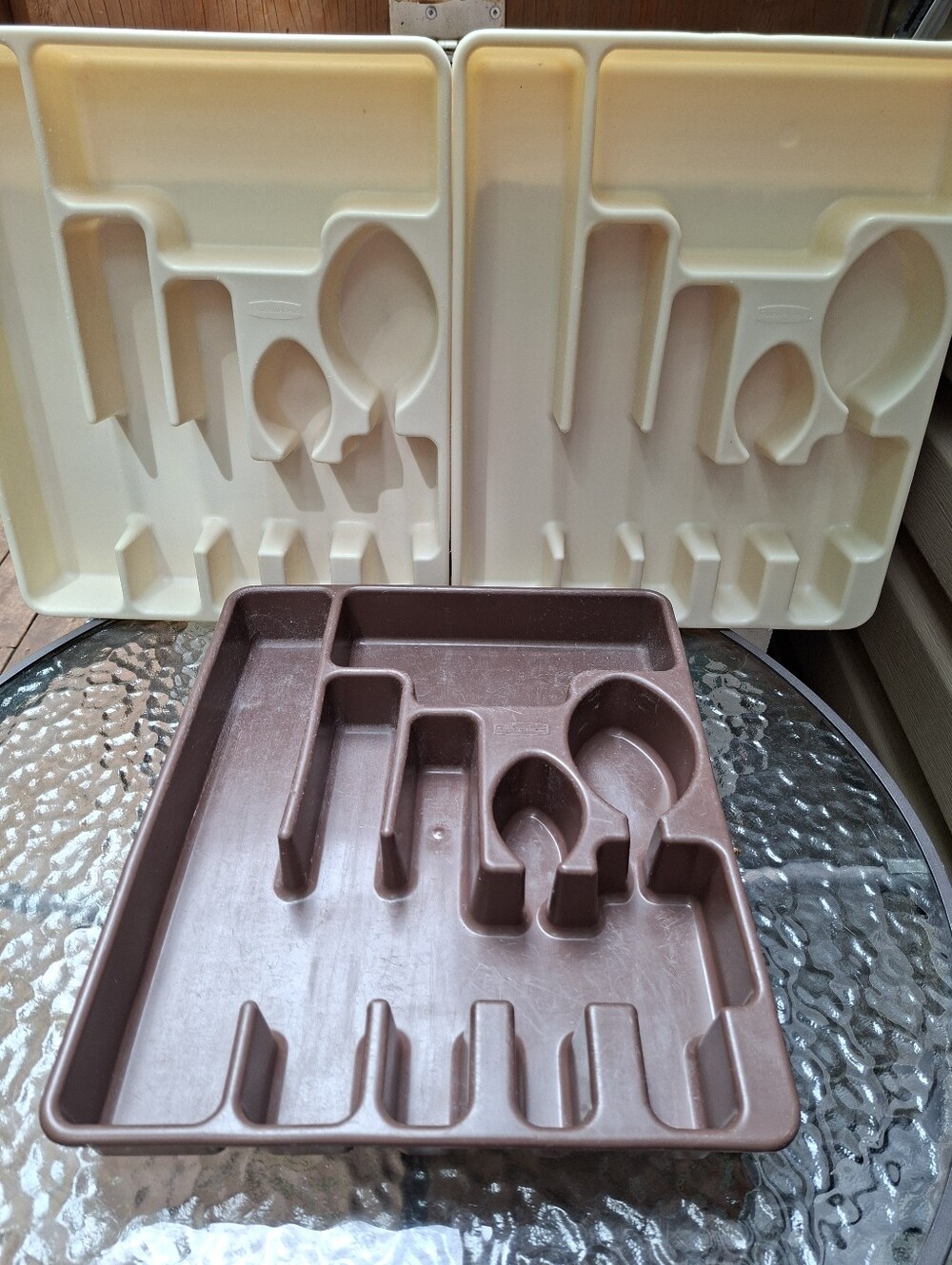 Vintage Rubbermaid Silverware/ Flatware/Utensil Holder Drawer Organizer Tray X3